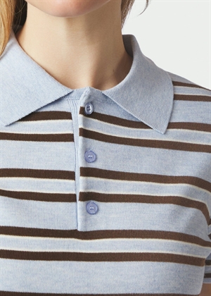 Mulann polo knit bluse Light Blue Neo Noir 